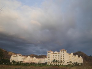 Dark sky over Riu resort