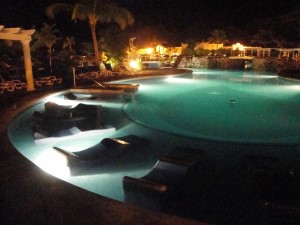 Riu pool at night