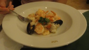Seafood risotto at the Riu Italian restaurant