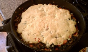 Skillet fresh out of the oven